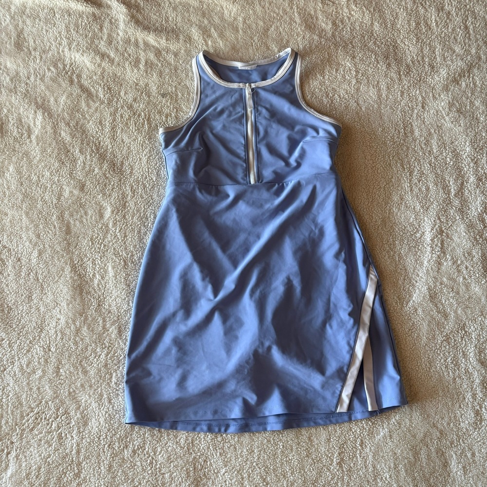 Sage Collective Athletic Tennis Dress Womens Blue L Half Zip Racerback  Shorts